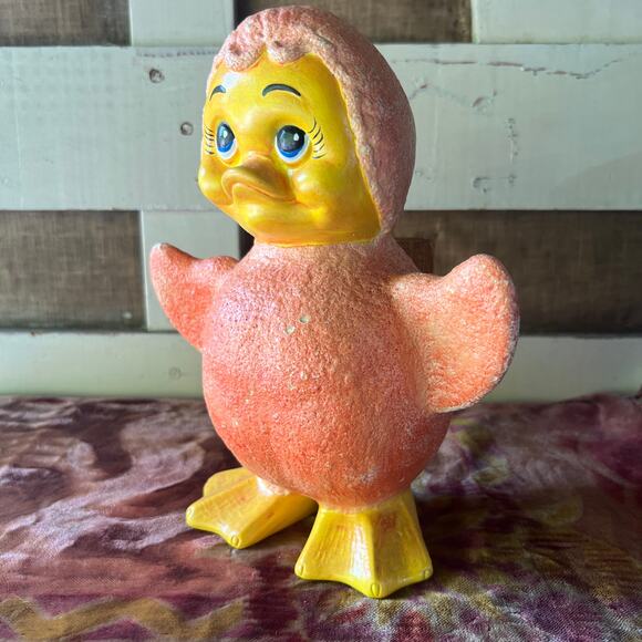 Vintage Holland Mold Company Quirky Tangerine Texture Duck Statue Figurine HOMCO - Picture 1 of 10